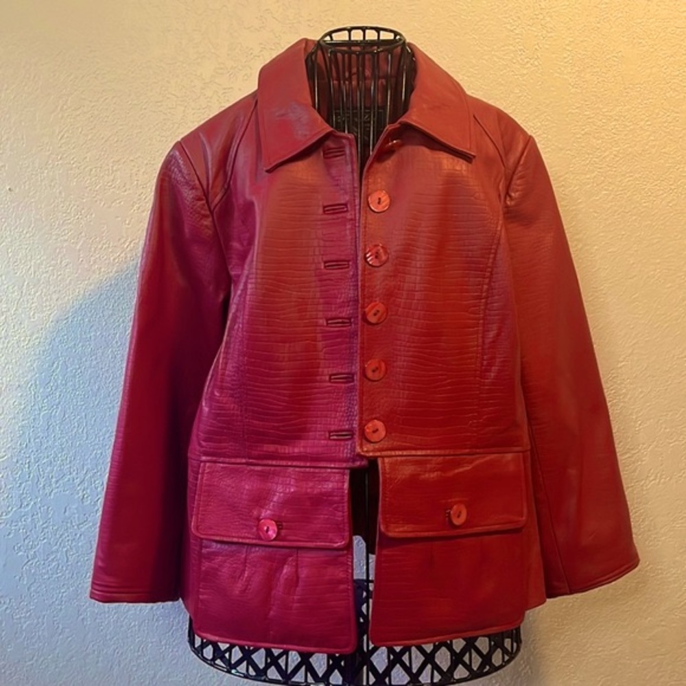 Terry Lewis red leather jacket